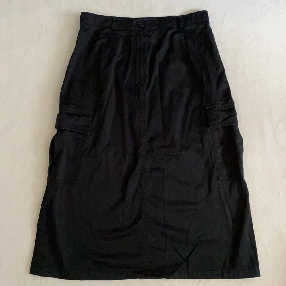 {VTG} Future Ozbek | 90s Bergdorf Goodman Sateen Midi Cargo Skirt Purple Label - Picture 16 of 16